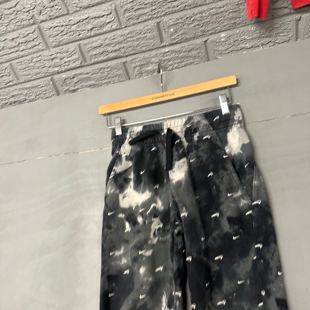 Nike Sportswear Tie Dye All Over Swoosh Print Joggers Grey Black Mens Large